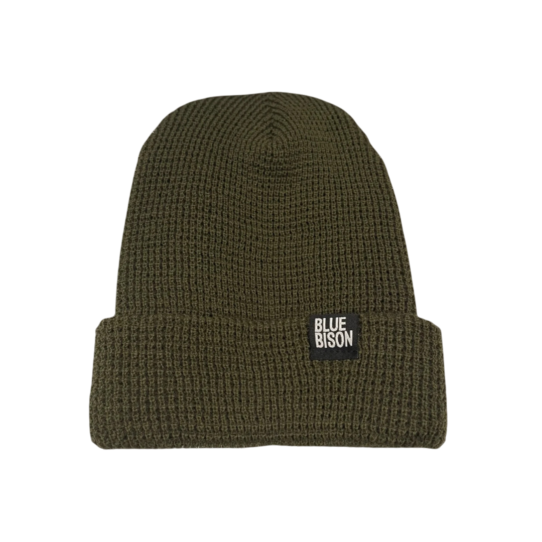 The Waffle Beanie (Multiple – Bison Blue Apparel Colors)