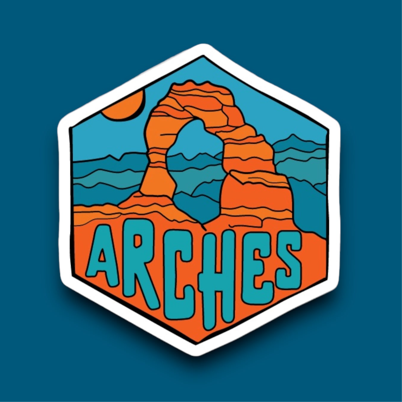 Arches National Park, Utah- Hexagon Sticker