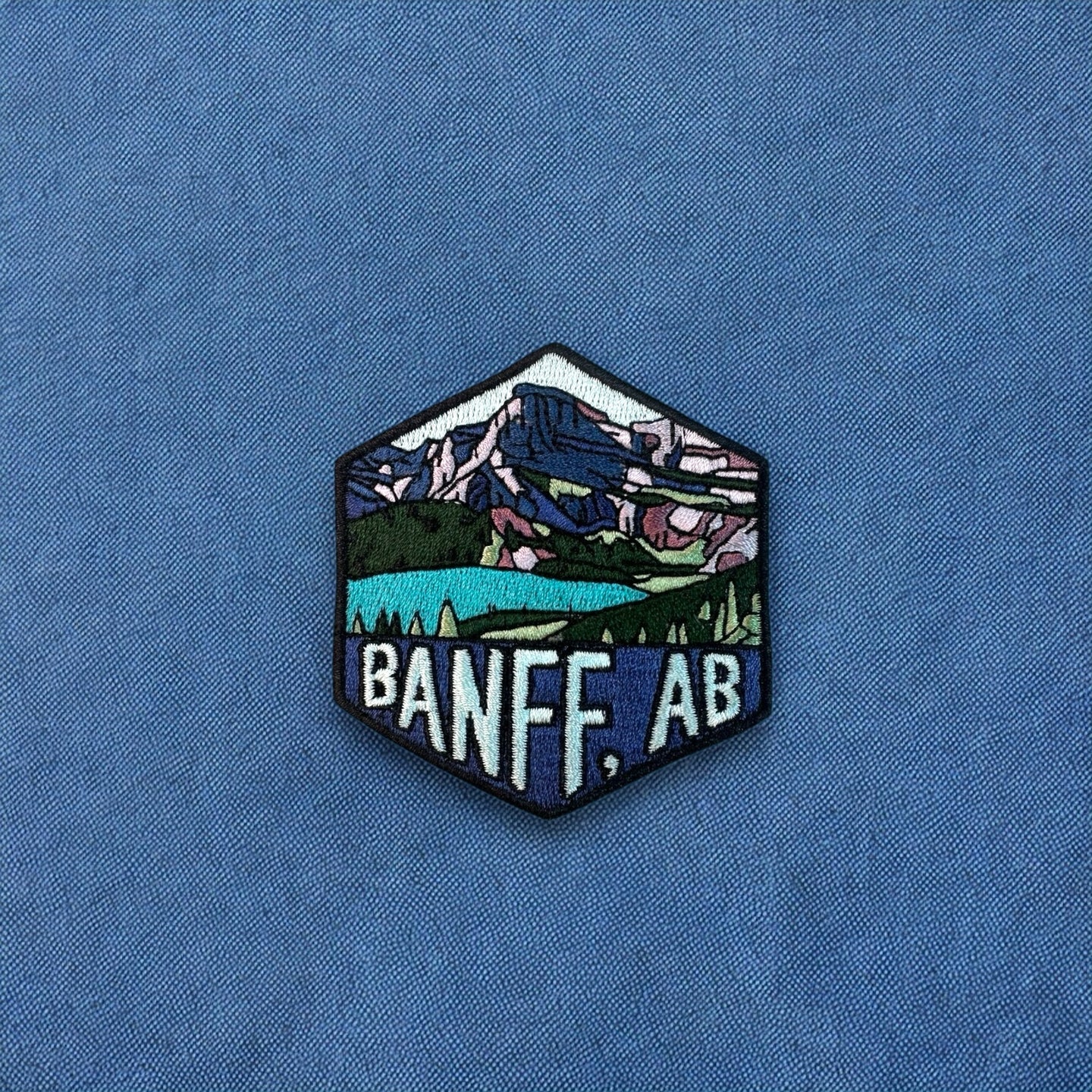 Banff National Park, Alberta, Canada- Embroidered Hexagon Patch