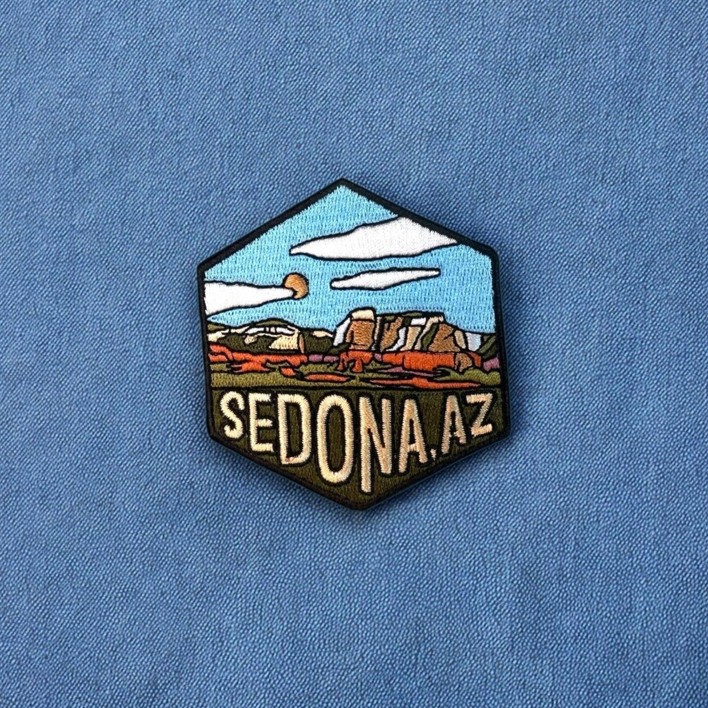 Sedona, Arizona- Embroidered Hexagon Patch