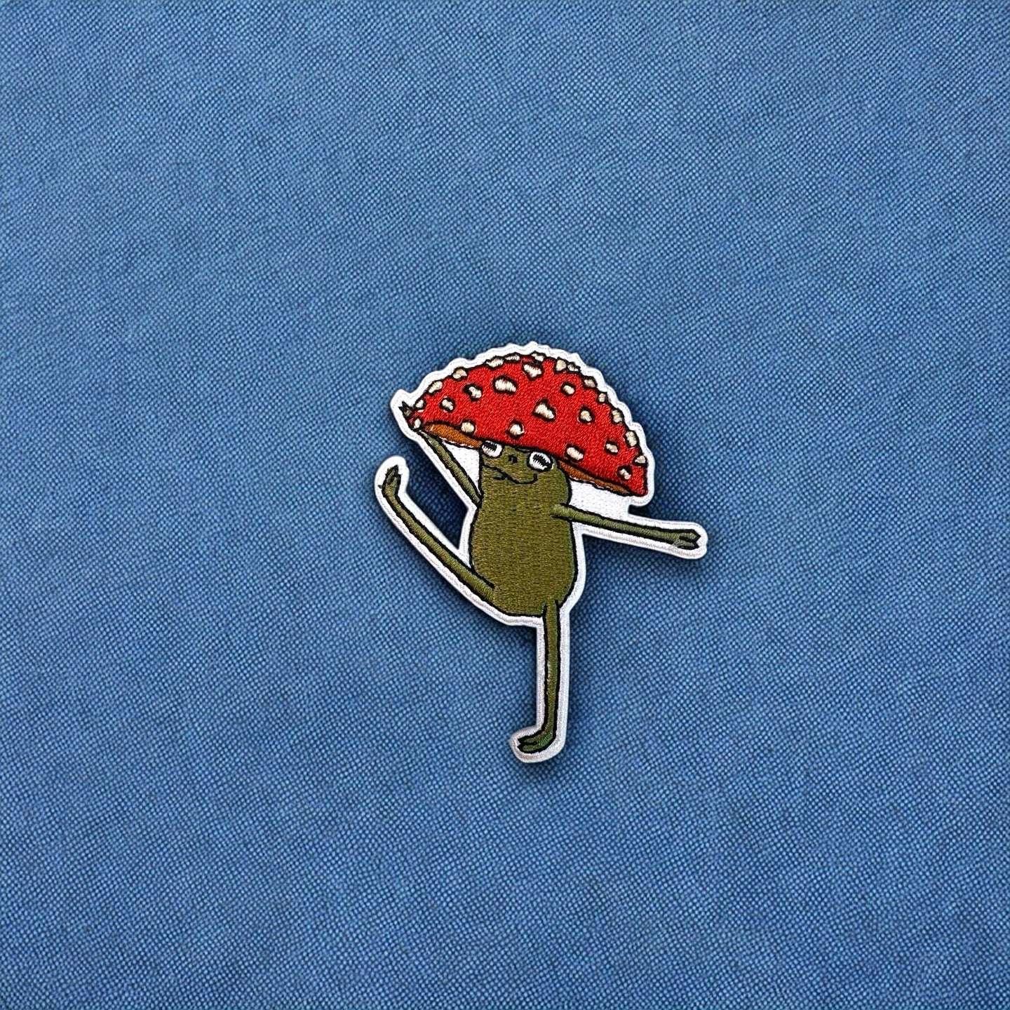 Dancing Frog With Mushroom Hat Patch