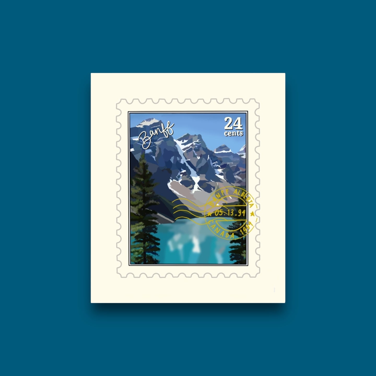 Banff Canada Stamp Sticker