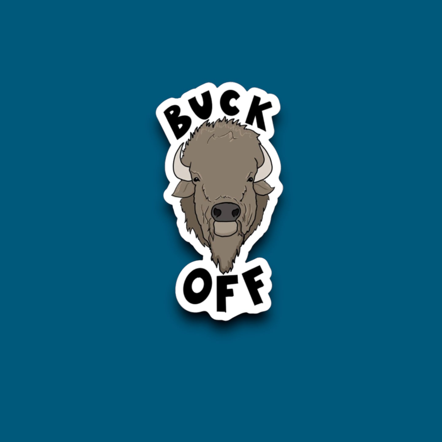 Buck Off Bison Sticker (F17)