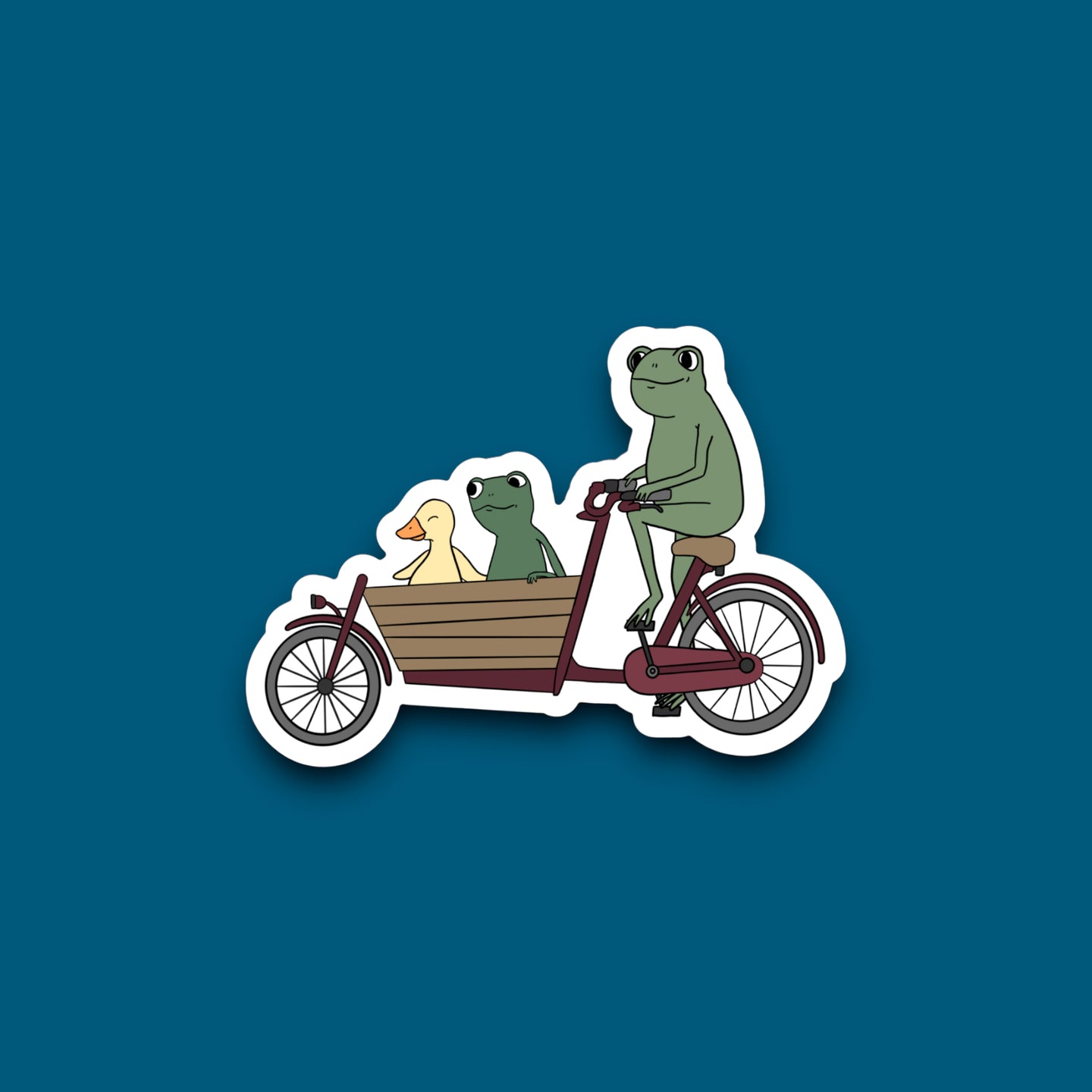 Frogs And Friend Biking Sticker