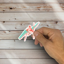 Load image into Gallery viewer, Acro Skier Red Vinyl Sticker (B7)

