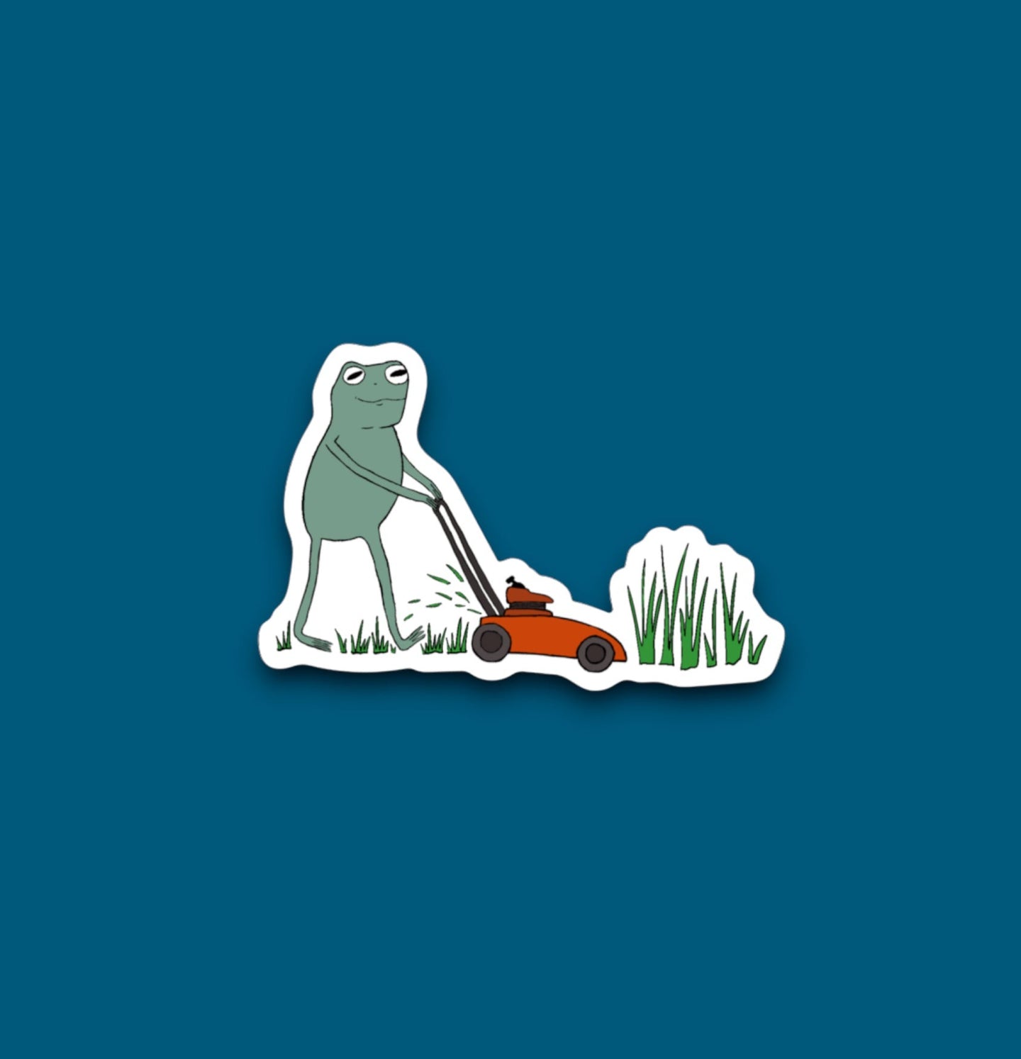 Frog Mowin' The Lawn Sticker (K16)