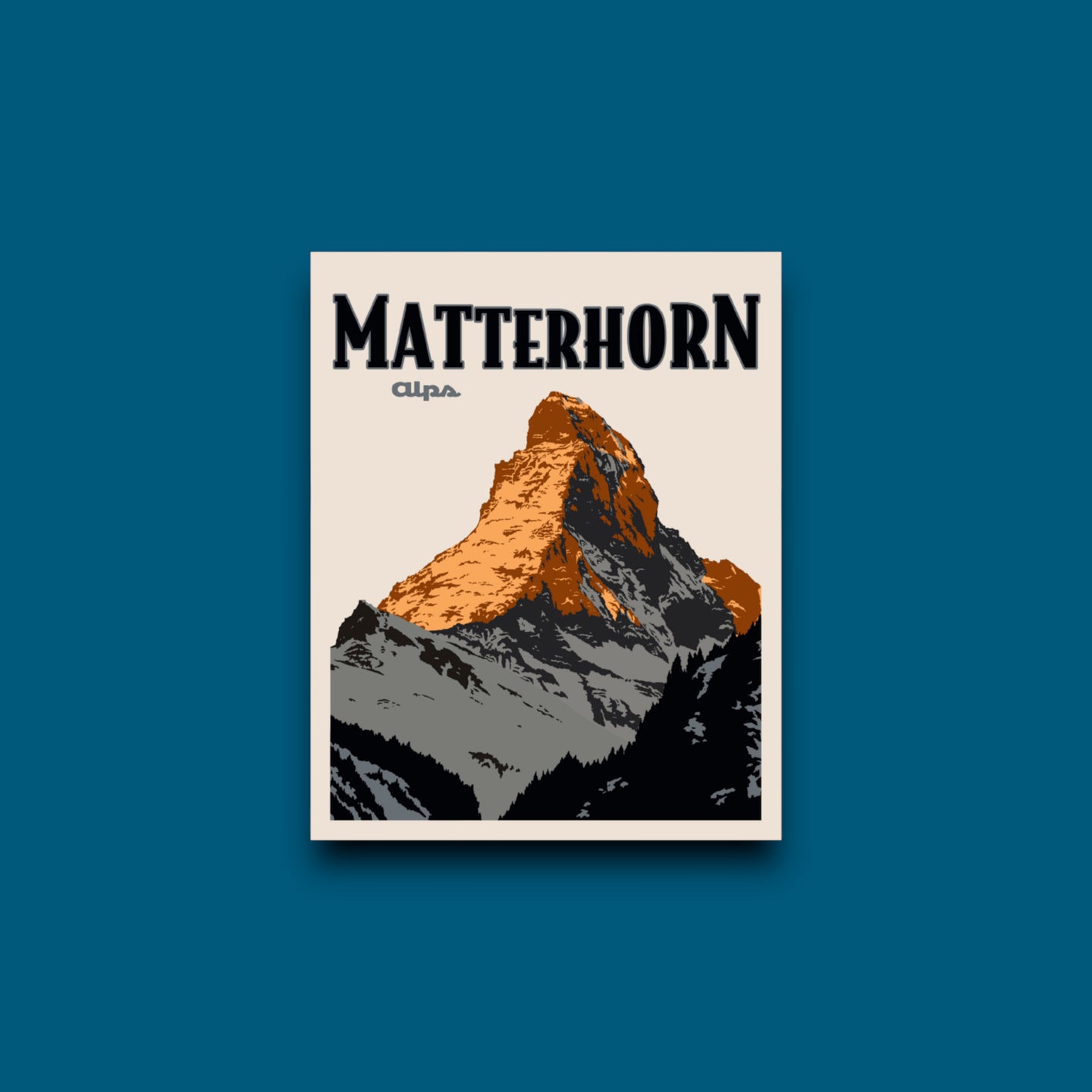 Matterhorn Alps Poster Sticker (C15)