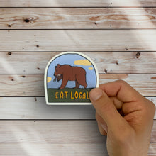 Load image into Gallery viewer, Bear Eat Local Sticker (D13)
