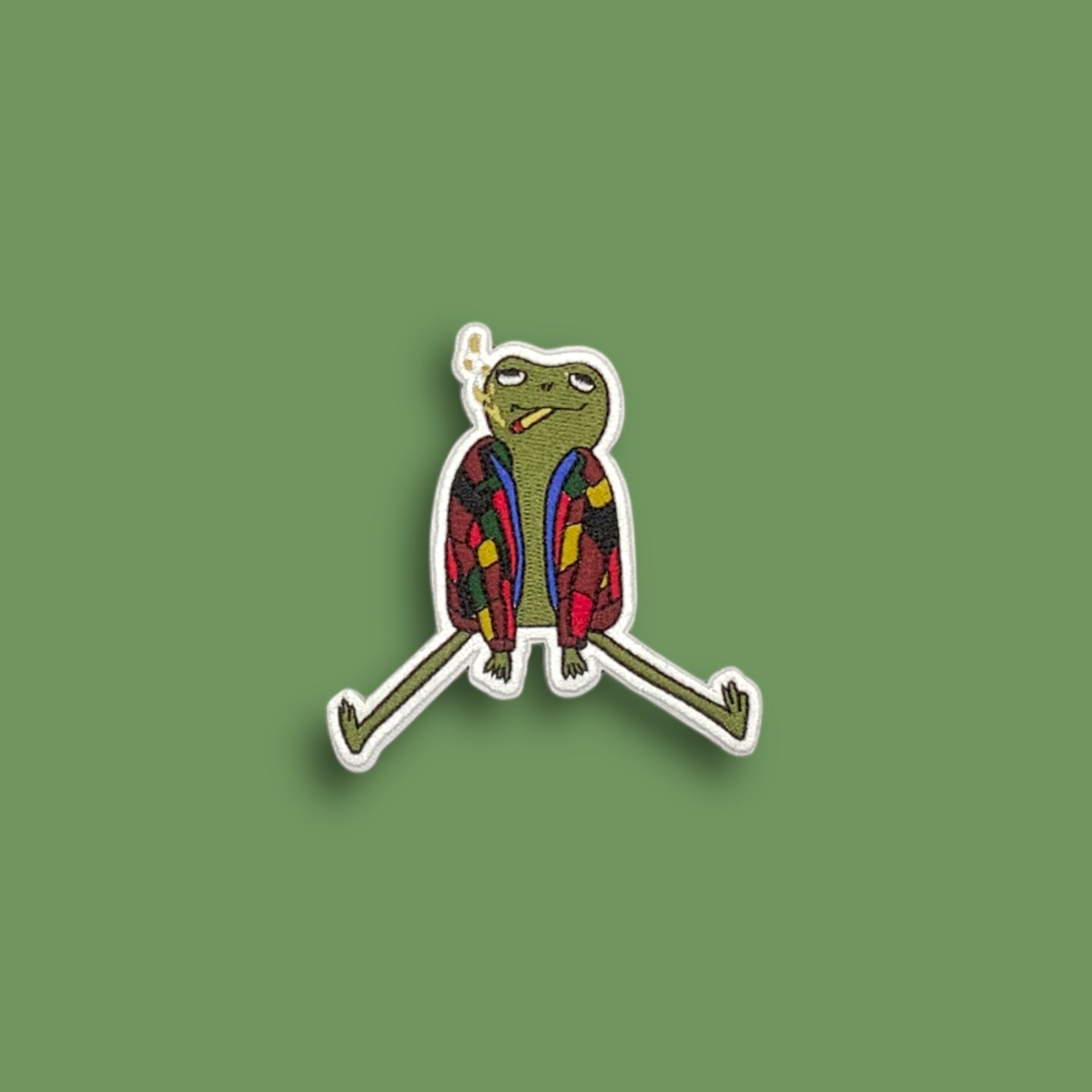 Laid-back Smoker Frog Patch