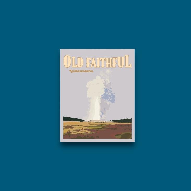 Old Faithful Yellowstone - Poster Sticker