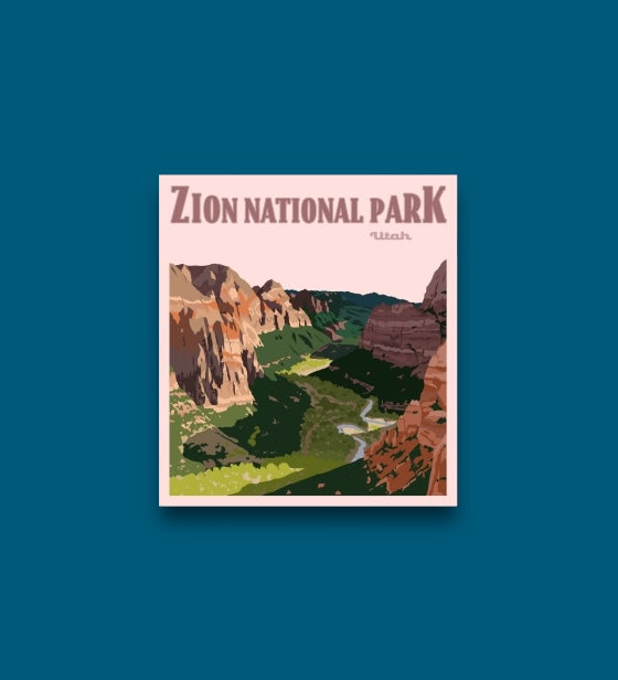 Zion National Park Utah - Poster Sticker