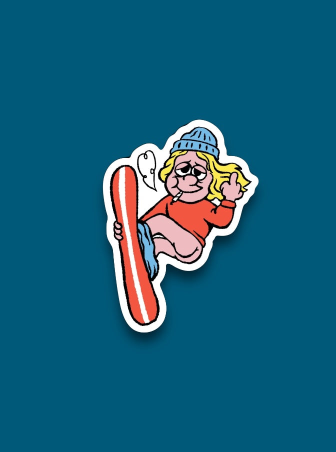 Snowboard Bum Sticker