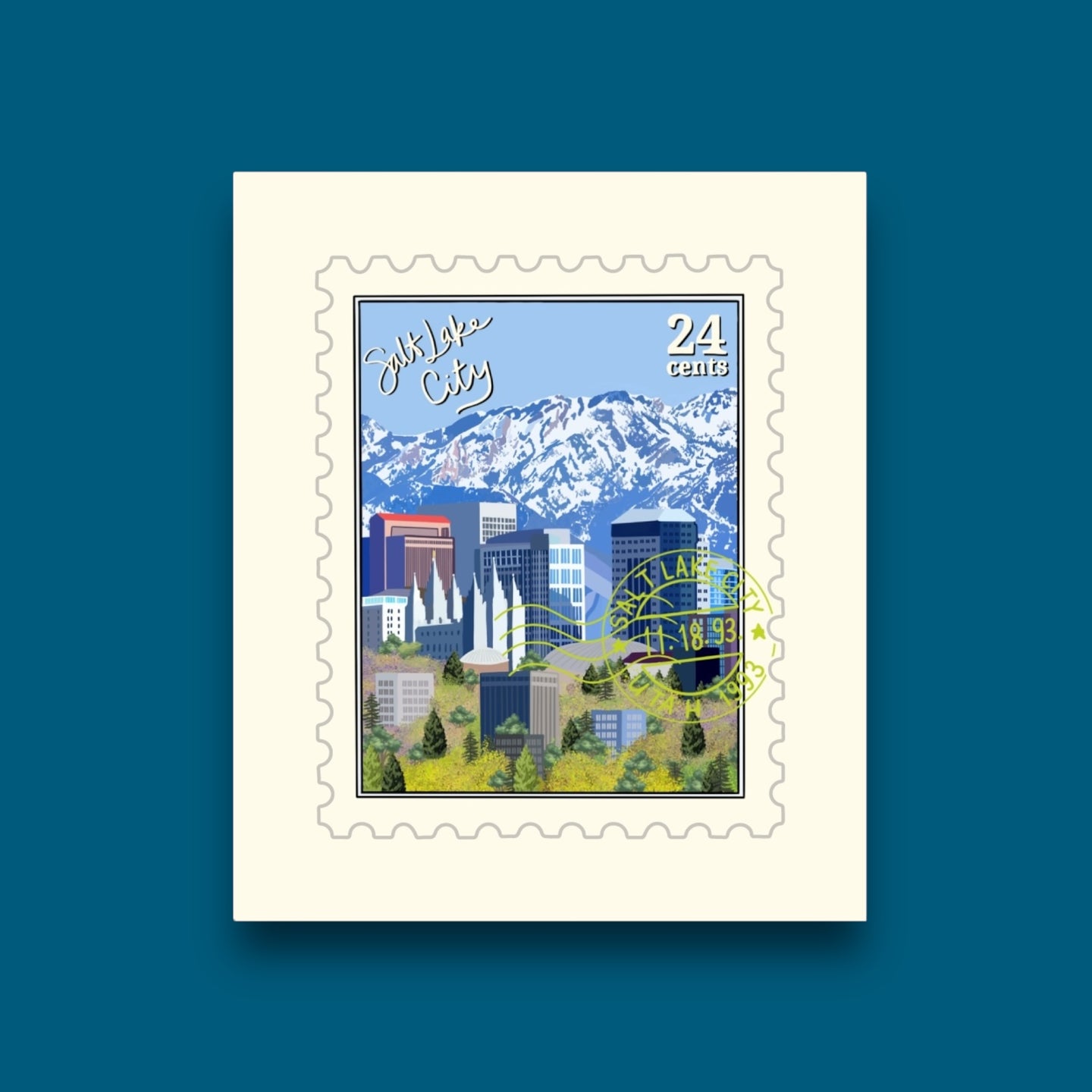 Salt Lake City Stamp Sticker