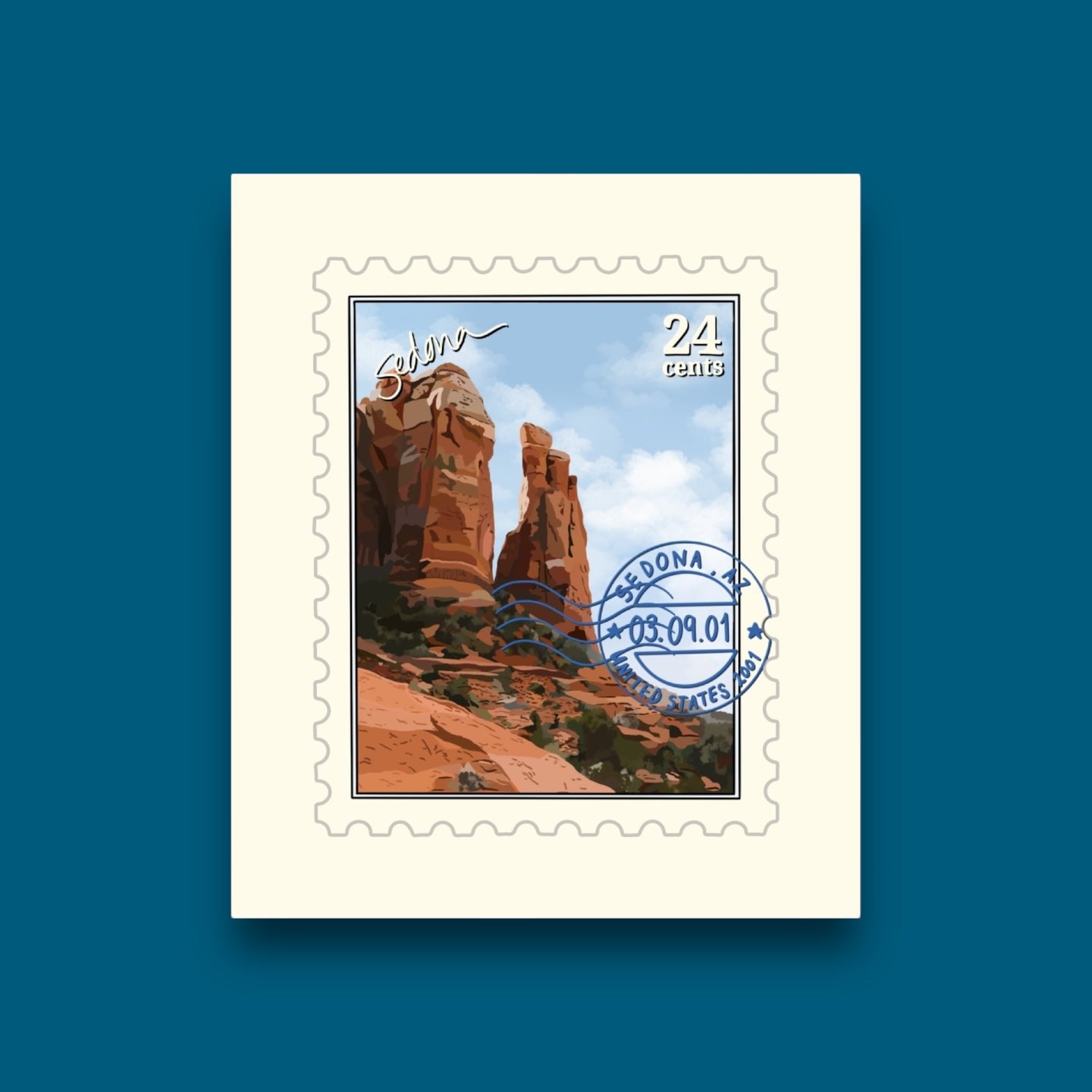 Sedona Arizona Stamp Sticker