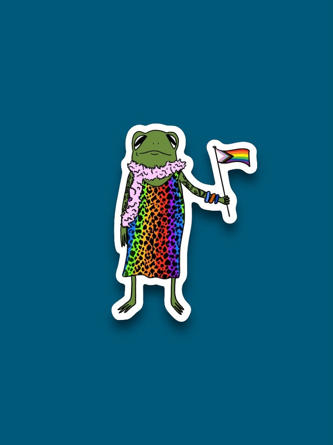 Pride Parade Frog Sticker