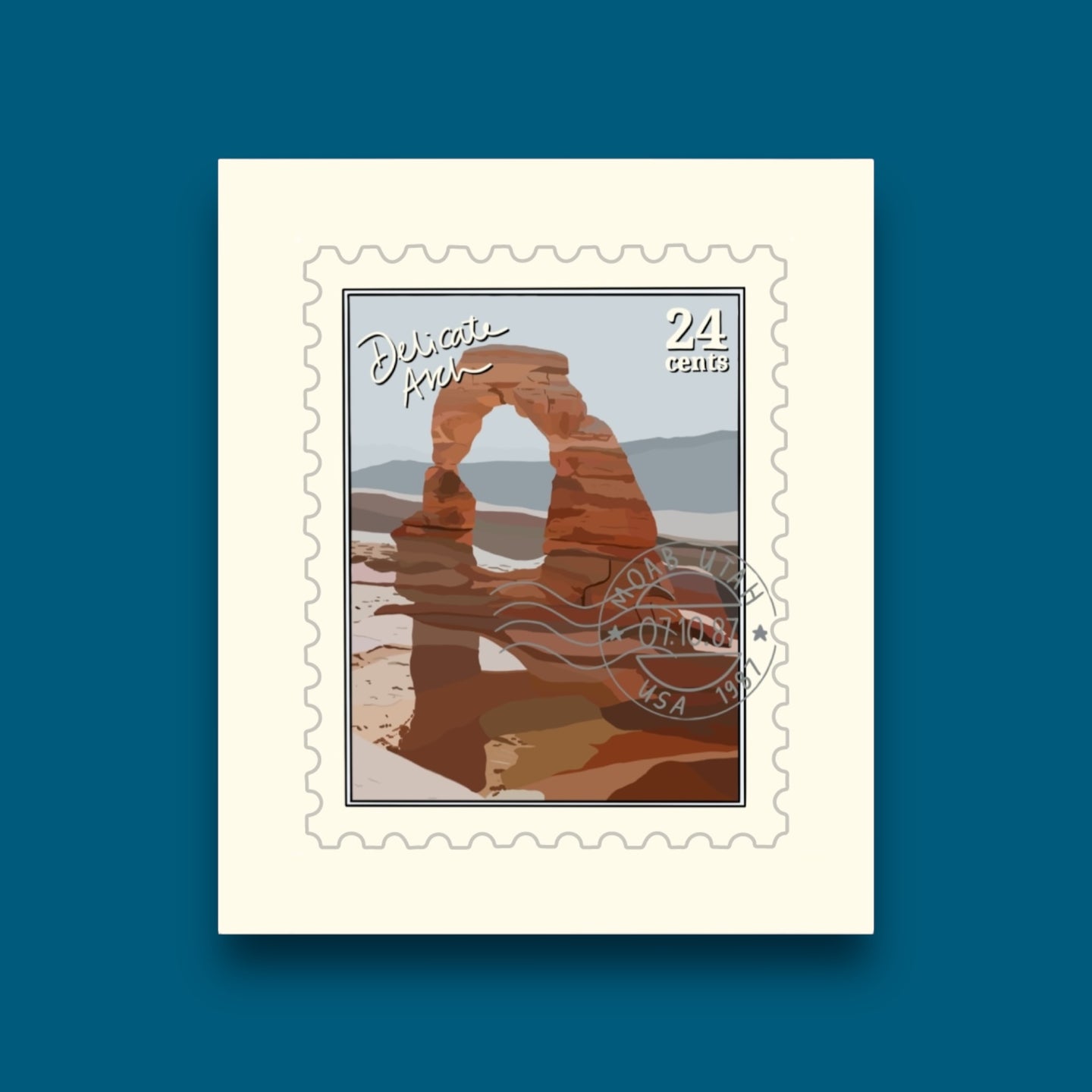 Delicate Arch Utah Stamp Sticker