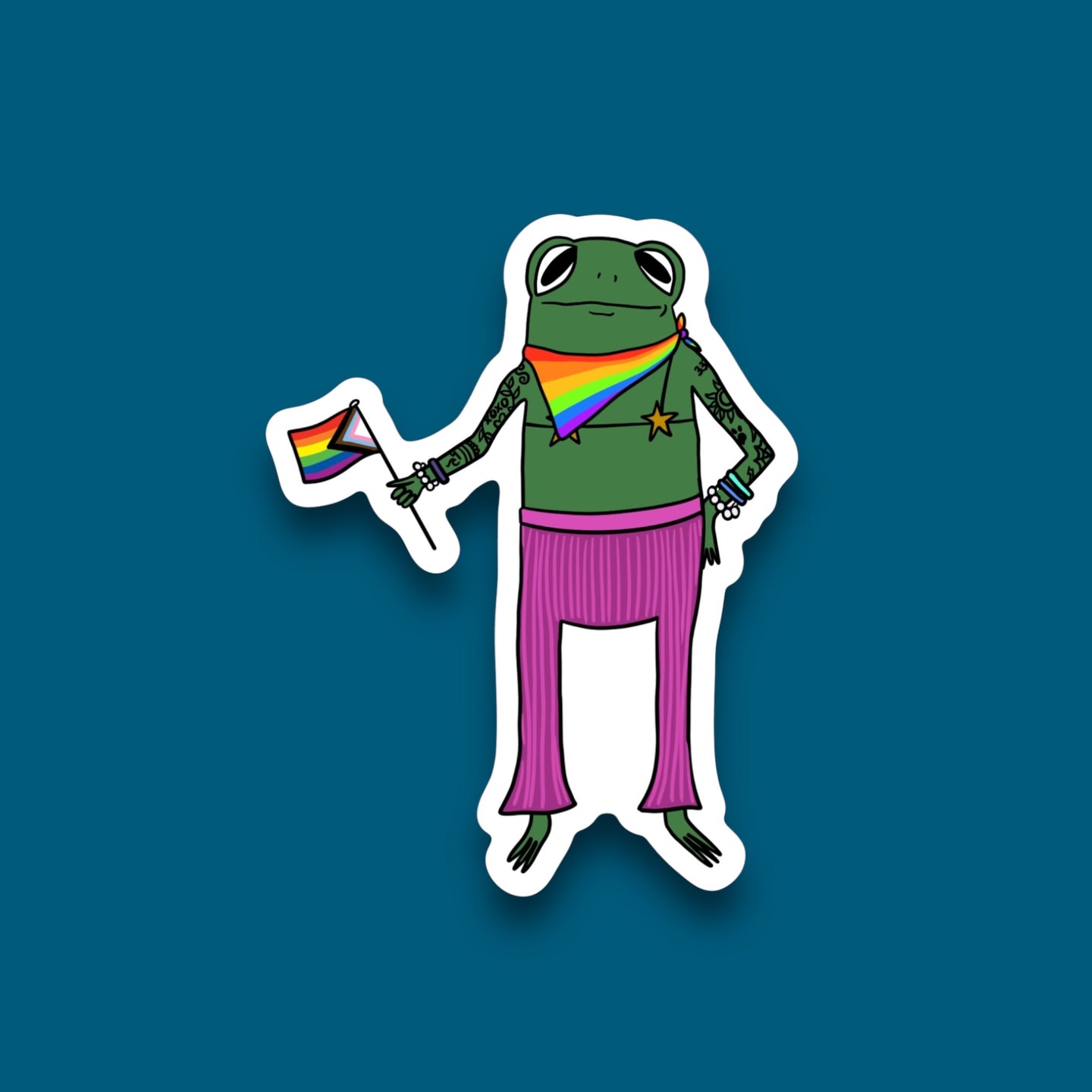 Pride Support Frog Sticker