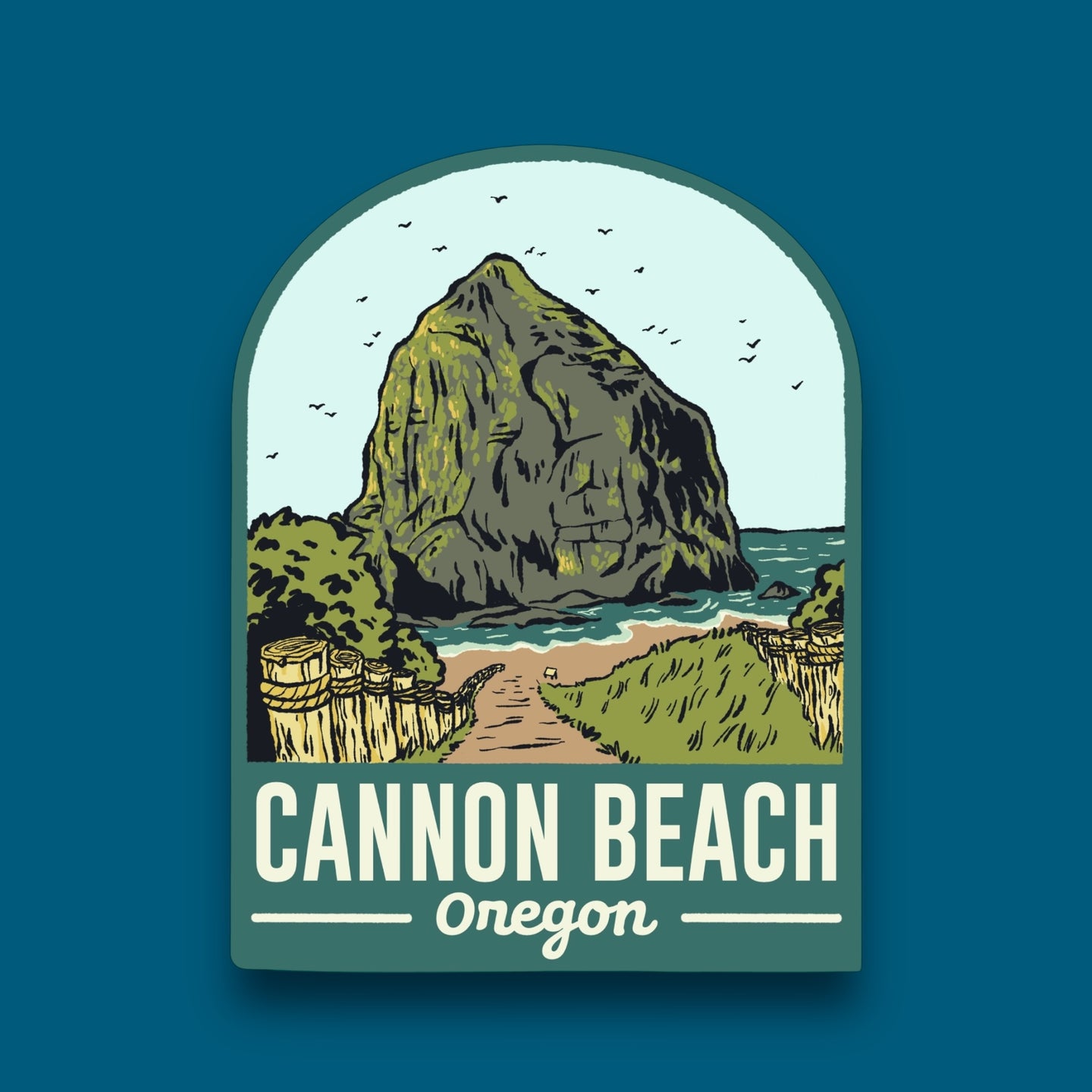 Cannon Beach Oregon Arch Sticker