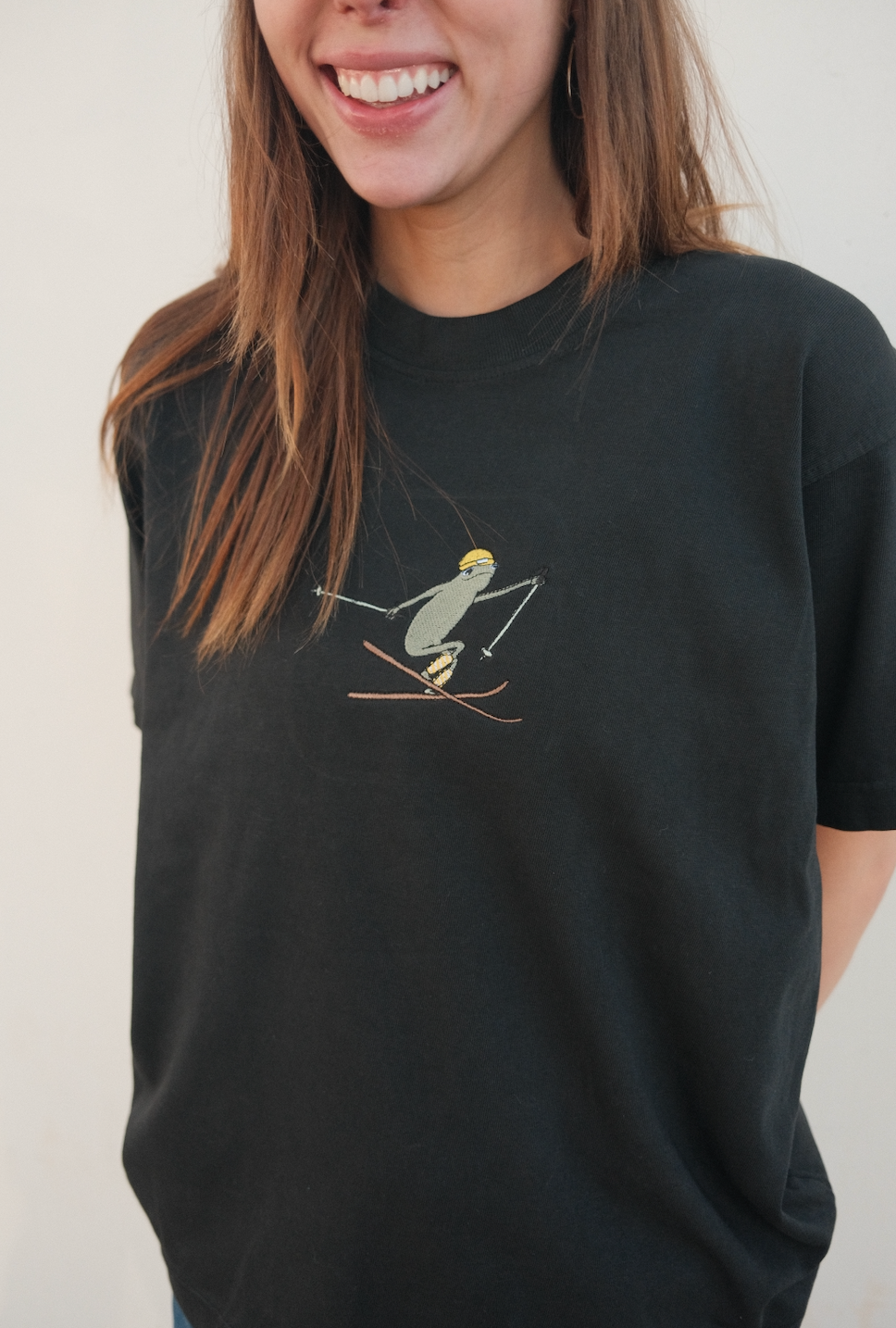 Frog Gone Skiin Tee - Black